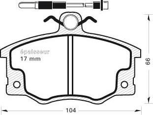 MGA 227 - Bremsbelagsatz, Scheibenbremse alexcarstop-ersatzteile.com