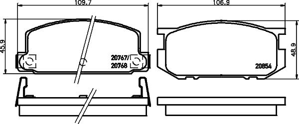 Mintex MDB1166 - Bremsbelagsatz, Scheibenbremse alexcarstop-ersatzteile.com