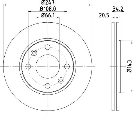 Mintex MDC532C - Bremsscheibe alexcarstop-ersatzteile.com