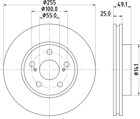 Mintex MDC1025 - Bremsscheibe alexcarstop-ersatzteile.com