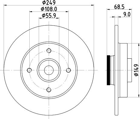 Mintex MDC1860 - Bremsscheibe alexcarstop-ersatzteile.com