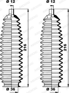 Moog K150203 - Faltenbalgsatz, Lenkung alexcarstop-ersatzteile.com