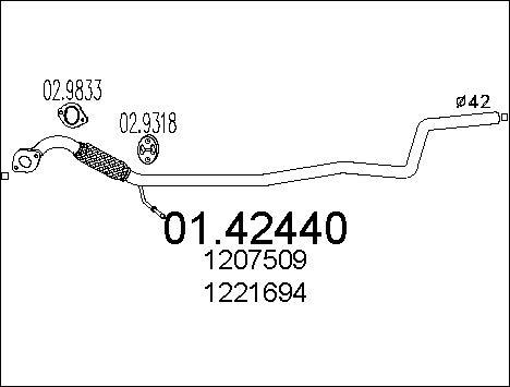MTS 01.42440 - Abgasrohr alexcarstop-ersatzteile.com