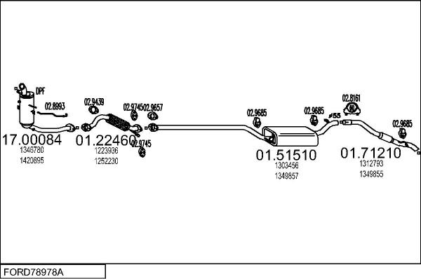 MTS FORD78978A011895 - Abgasanlage alexcarstop-ersatzteile.com
