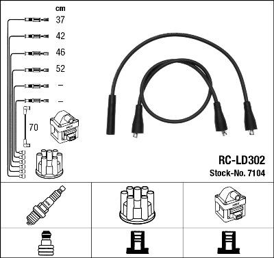 NGK 7104 - Zündleitungssatz alexcarstop-ersatzteile.com