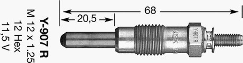 NGK Y-907R - Glühkerze alexcarstop-ersatzteile.com