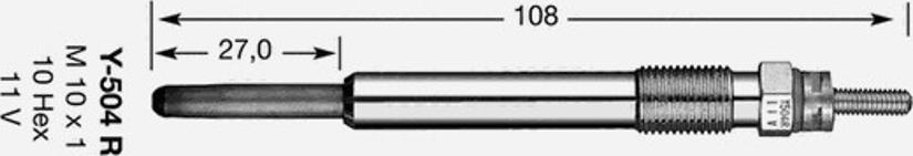 NGK Y-504 R - Glühkerze alexcarstop-ersatzteile.com