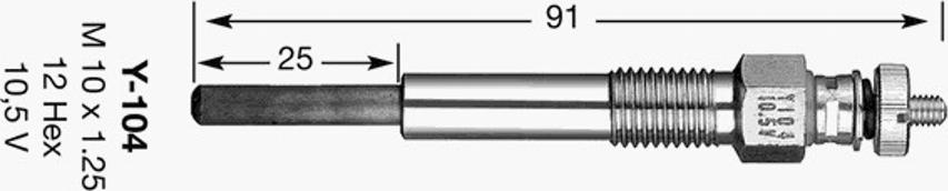 NGK Y-104 - Glühkerze alexcarstop-ersatzteile.com