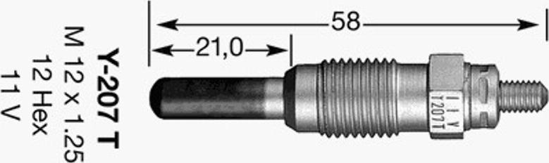 NGK Y-207T - Glühkerze alexcarstop-ersatzteile.com