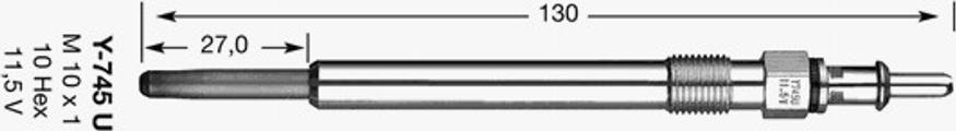 NGK Y-745U - Glühkerze alexcarstop-ersatzteile.com