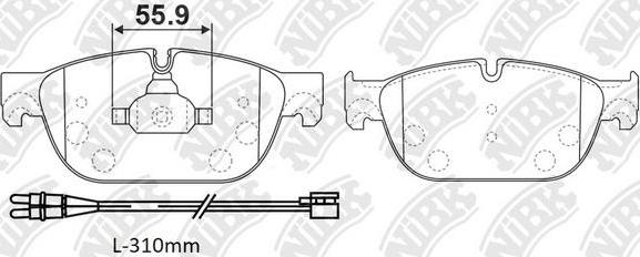 NiBK PN42001W - Bremsbelagsatz, Scheibenbremse alexcarstop-ersatzteile.com