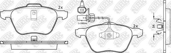 NiBK PN0224W - Bremsbelagsatz, Scheibenbremse alexcarstop-ersatzteile.com