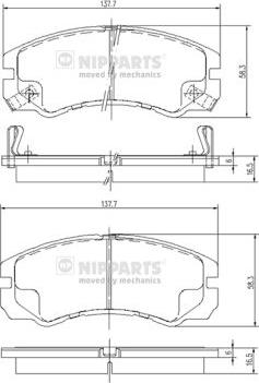 Nipparts J3609009 - Bremsbelagsatz, Scheibenbremse alexcarstop-ersatzteile.com