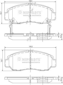 Nipparts J3604051 - Bremsbelagsatz, Scheibenbremse alexcarstop-ersatzteile.com