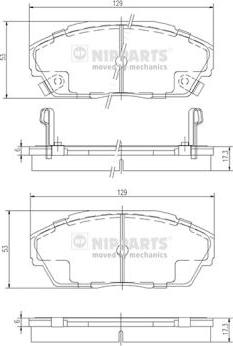 Nipparts J3604026 - Bremsbelagsatz, Scheibenbremse alexcarstop-ersatzteile.com