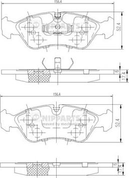 Nipparts J3600900 - Bremsbelagsatz, Scheibenbremse alexcarstop-ersatzteile.com