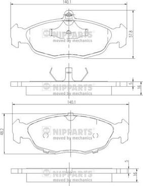 Nipparts J3600901 - Bremsbelagsatz, Scheibenbremse alexcarstop-ersatzteile.com