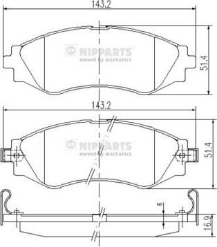 Nipparts J3600902 - Bremsbelagsatz, Scheibenbremse alexcarstop-ersatzteile.com