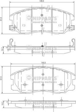 Nipparts J3600913 - Bremsbelagsatz, Scheibenbremse alexcarstop-ersatzteile.com