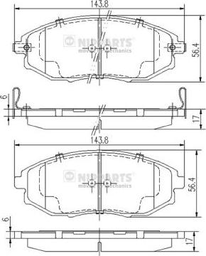 Nipparts J3600912 - Bremsbelagsatz, Scheibenbremse alexcarstop-ersatzteile.com