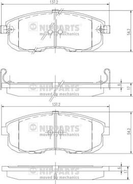 Nipparts J3601044 - Bremsbelagsatz, Scheibenbremse alexcarstop-ersatzteile.com