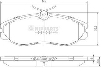 Nipparts J3601056 - Bremsbelagsatz, Scheibenbremse alexcarstop-ersatzteile.com