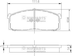 Nipparts J3601006 - Bremsbelagsatz, Scheibenbremse alexcarstop-ersatzteile.com