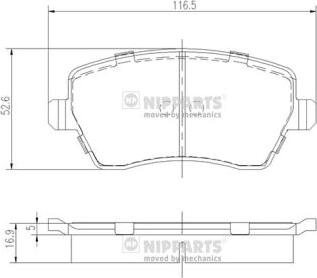 Nipparts J3601085 - Bremsbelagsatz, Scheibenbremse alexcarstop-ersatzteile.com