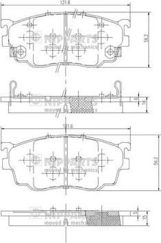 Nipparts J3603051 - Bremsbelagsatz, Scheibenbremse alexcarstop-ersatzteile.com