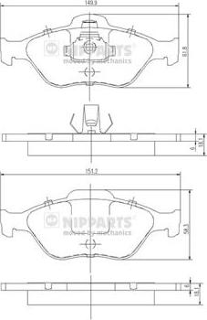 Nipparts J3603065 - Bremsbelagsatz, Scheibenbremse alexcarstop-ersatzteile.com