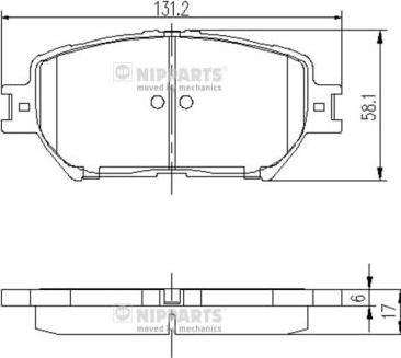 Nipparts J3602099 - Bremsbelagsatz, Scheibenbremse alexcarstop-ersatzteile.com