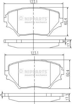 Nipparts J3602095 - Bremsbelagsatz, Scheibenbremse alexcarstop-ersatzteile.com