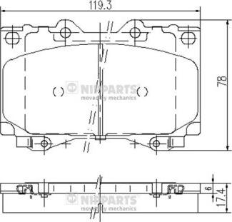 Nipparts J3602097 - Bremsbelagsatz, Scheibenbremse alexcarstop-ersatzteile.com