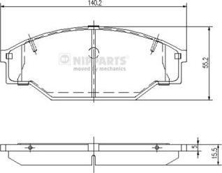 Nipparts J3602047 - Bremsbelagsatz, Scheibenbremse alexcarstop-ersatzteile.com