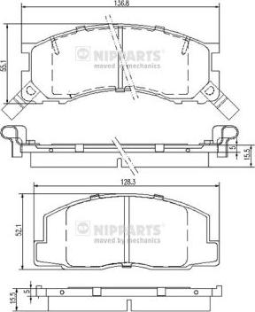 Nipparts J3602050 - Bremsbelagsatz, Scheibenbremse alexcarstop-ersatzteile.com