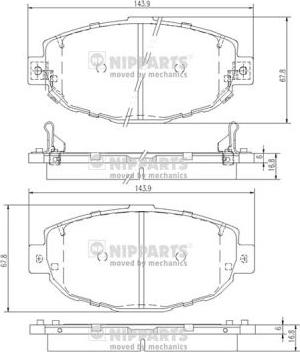 Nipparts J3602087 - Bremsbelagsatz, Scheibenbremse alexcarstop-ersatzteile.com