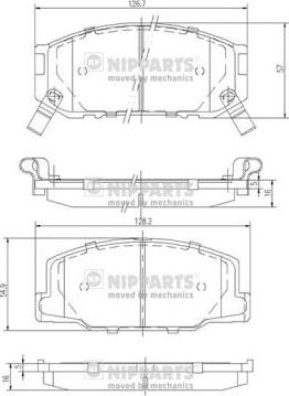 Nipparts J3602031 - Bremsbelagsatz, Scheibenbremse alexcarstop-ersatzteile.com