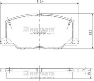 Nipparts J3602037 - Bremsbelagsatz, Scheibenbremse alexcarstop-ersatzteile.com