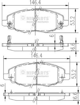 Nipparts J3602108 - Bremsbelagsatz, Scheibenbremse alexcarstop-ersatzteile.com