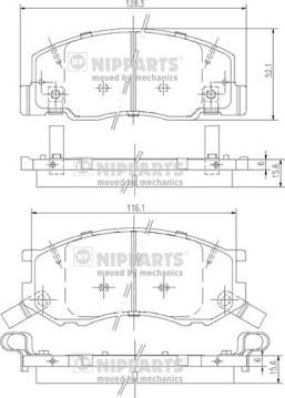 Nipparts J3602114 - Bremsbelagsatz, Scheibenbremse alexcarstop-ersatzteile.com