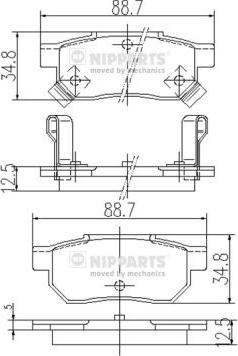 Nipparts J3614004 - Bremsbelagsatz, Scheibenbremse alexcarstop-ersatzteile.com