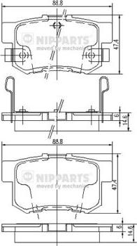 Nipparts J3614008 - Bremsbelagsatz, Scheibenbremse alexcarstop-ersatzteile.com