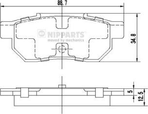 Nipparts J3614002 - Bremsbelagsatz, Scheibenbremse alexcarstop-ersatzteile.com