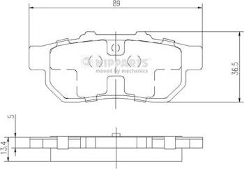 Nipparts J3614007 - Bremsbelagsatz, Scheibenbremse alexcarstop-ersatzteile.com