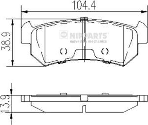 Nipparts J3610903 - Bremsbelagsatz, Scheibenbremse alexcarstop-ersatzteile.com