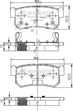 Nipparts J3610401 - Bremsbelagsatz, Scheibenbremse alexcarstop-ersatzteile.com