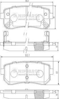 Nipparts J3610512 - Bremsbelagsatz, Scheibenbremse alexcarstop-ersatzteile.com