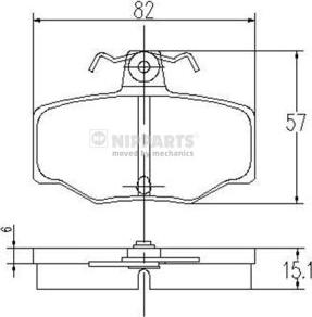 Nipparts J3611031 - Bremsbelagsatz, Scheibenbremse alexcarstop-ersatzteile.com