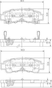 Nipparts J3611033 - Bremsbelagsatz, Scheibenbremse alexcarstop-ersatzteile.com