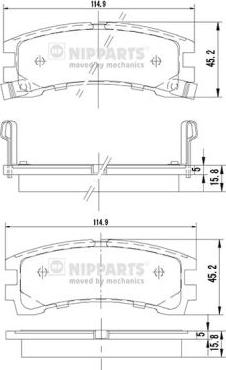 Nipparts J3611028 - Bremsbelagsatz, Scheibenbremse alexcarstop-ersatzteile.com